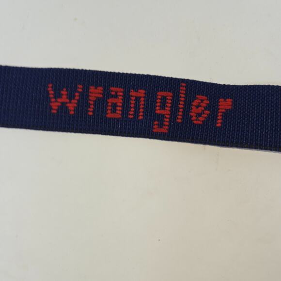 Vintage Wrangler Boy's Woven Elastic Belt Navy Blue Red Magnet Buckle 36" Adjust - Picture 8 of 11